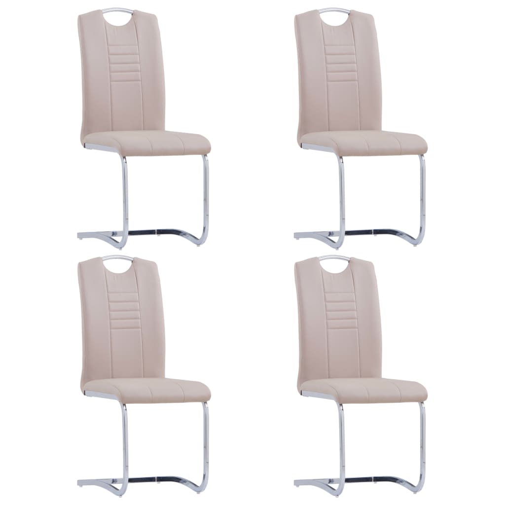 Chaise Cantilever en Cuir au Style Industriel-Cappuccino-4-La-Fabrique-Industrielle