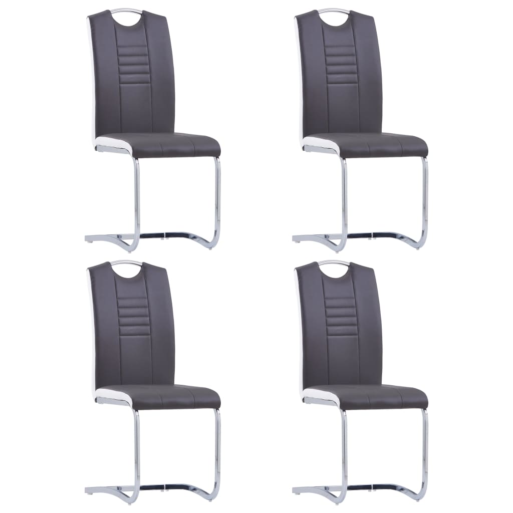 Chaise Cantilever en Cuir au Style Industriel-Gris-4-La-Fabrique-Industrielle