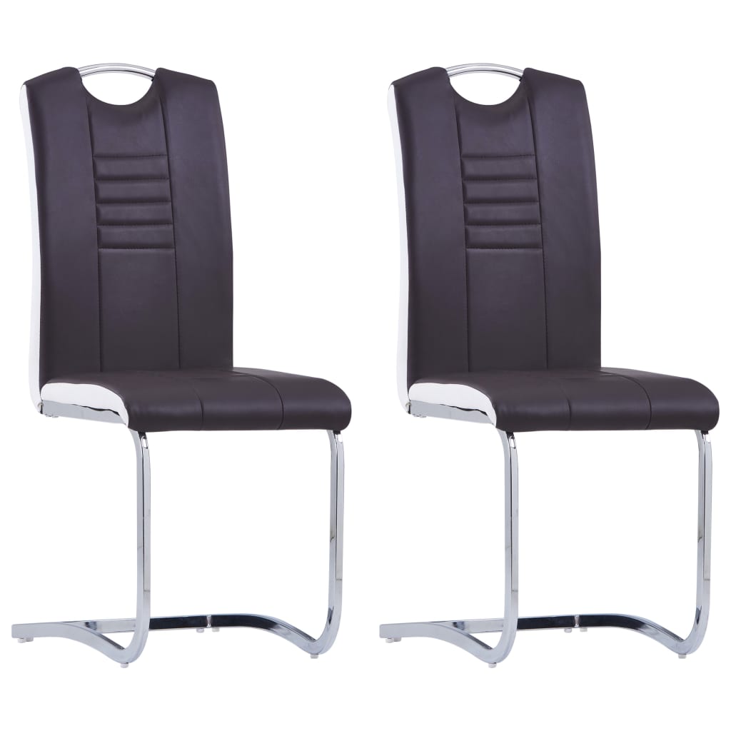 Chaise Cantilever en Cuir au Style Industriel-Marron-2-La-Fabrique-Industrielle
