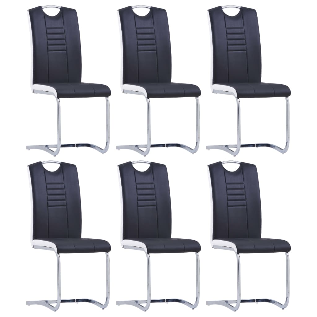 Chaise Cantilever en Cuir au Style Industriel-Noir-6-La-Fabrique-Industrielle