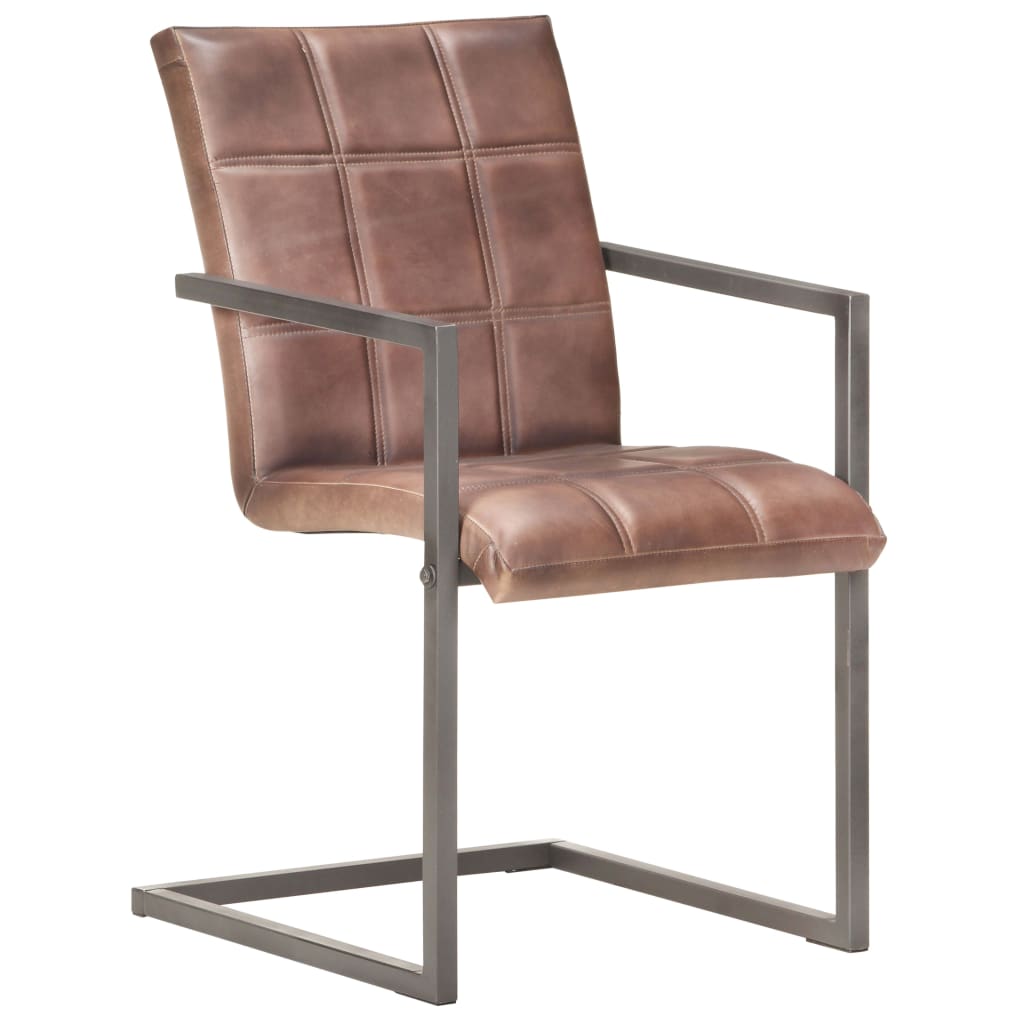 Chaise Cantilever en Cuir pour Salle à Manger-La-Fabrique-Industrielle
