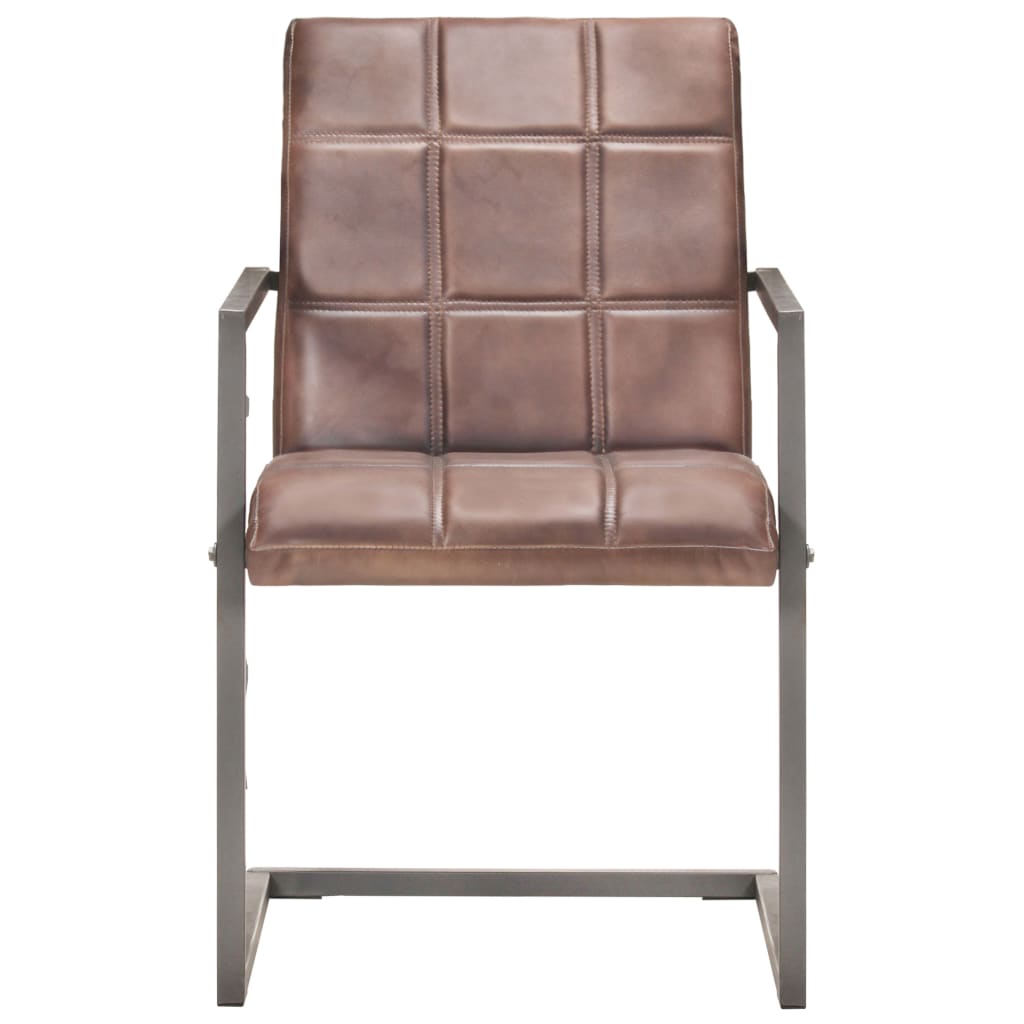 Chaise Cantilever en Cuir pour Salle à Manger-La-Fabrique-Industrielle