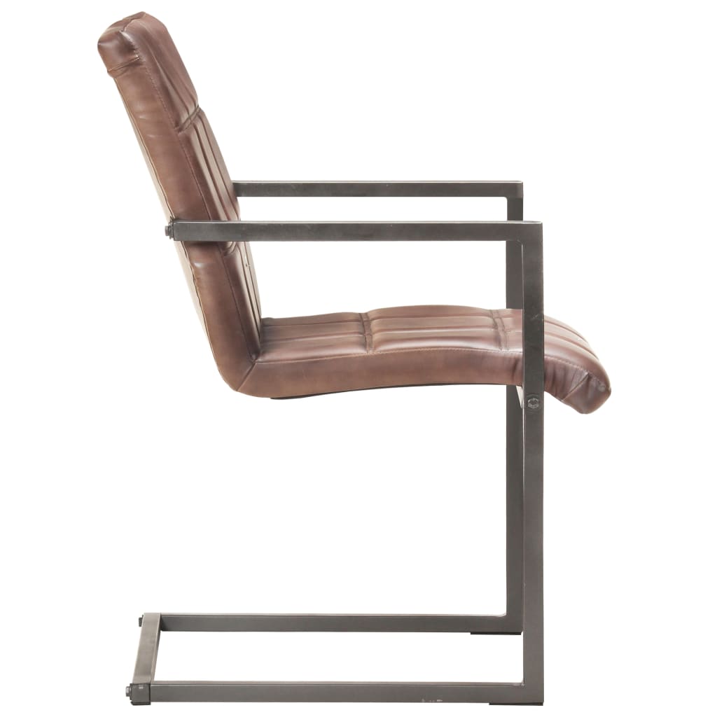 Chaise Cantilever en Cuir pour Salle à Manger-La-Fabrique-Industrielle