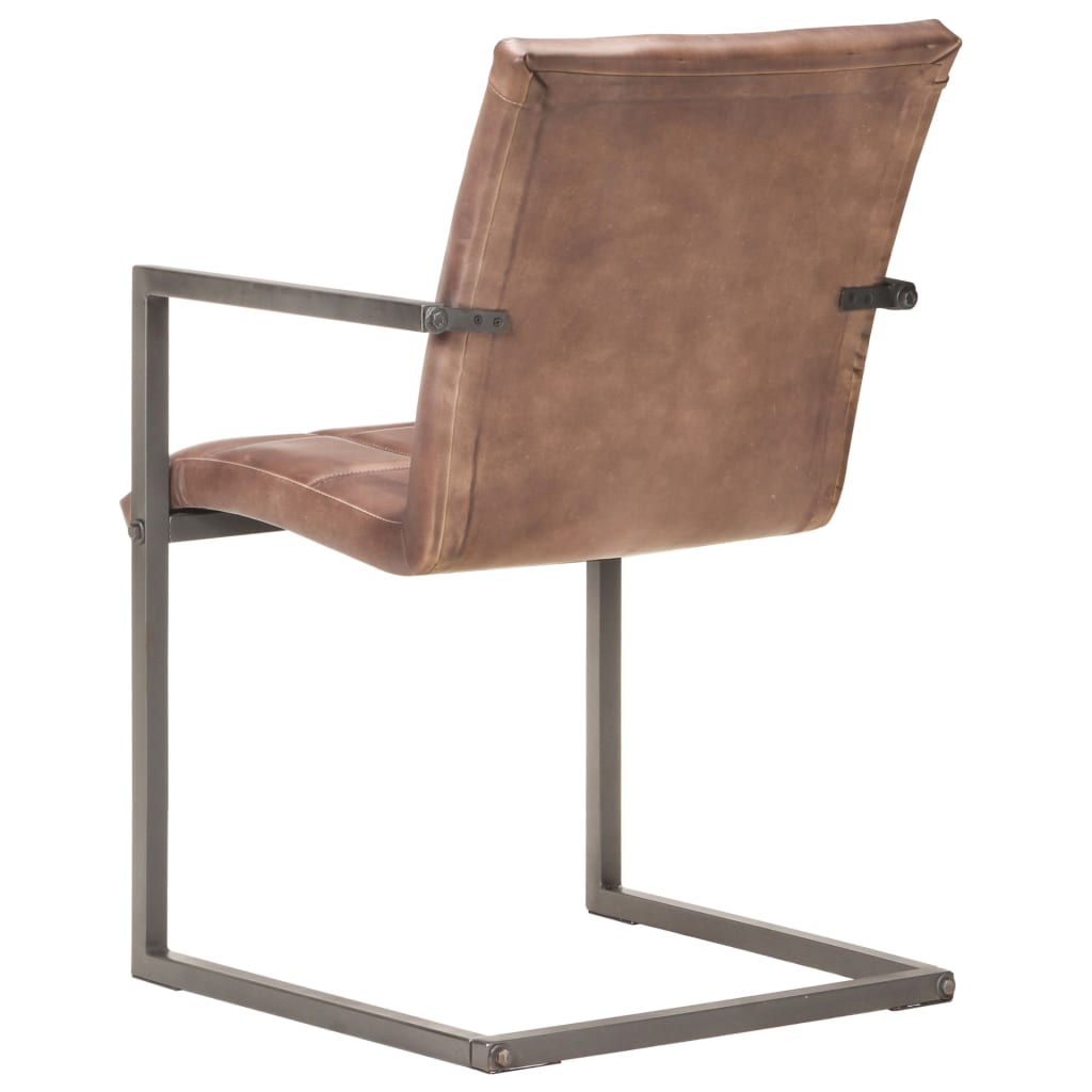 Chaise Cantilever en Cuir pour Salle à Manger-La-Fabrique-Industrielle