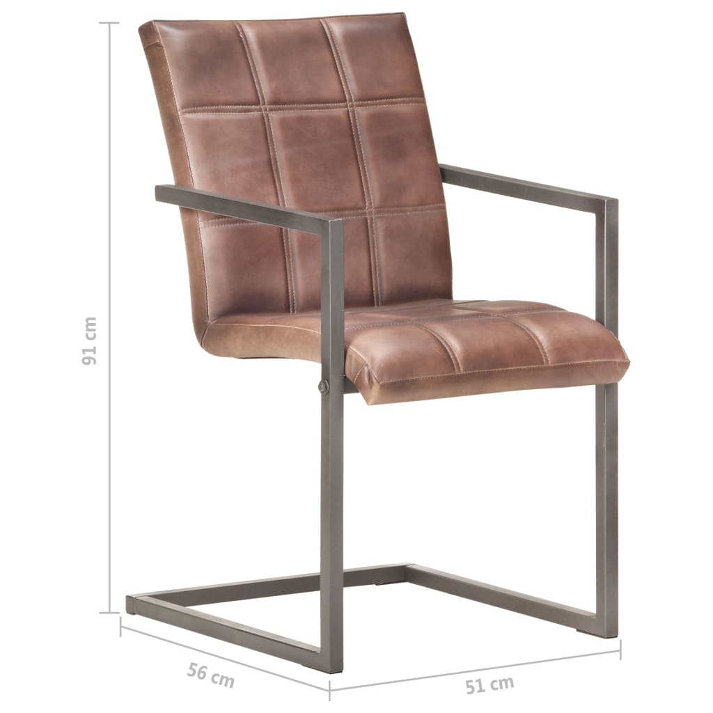 Chaise Cantilever en Cuir pour Salle à Manger-La-Fabrique-Industrielle