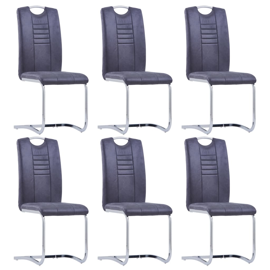 Chaise Cantilever en Simili Cuir Daim Gris-Gris-6-La-Fabrique-Industrielle