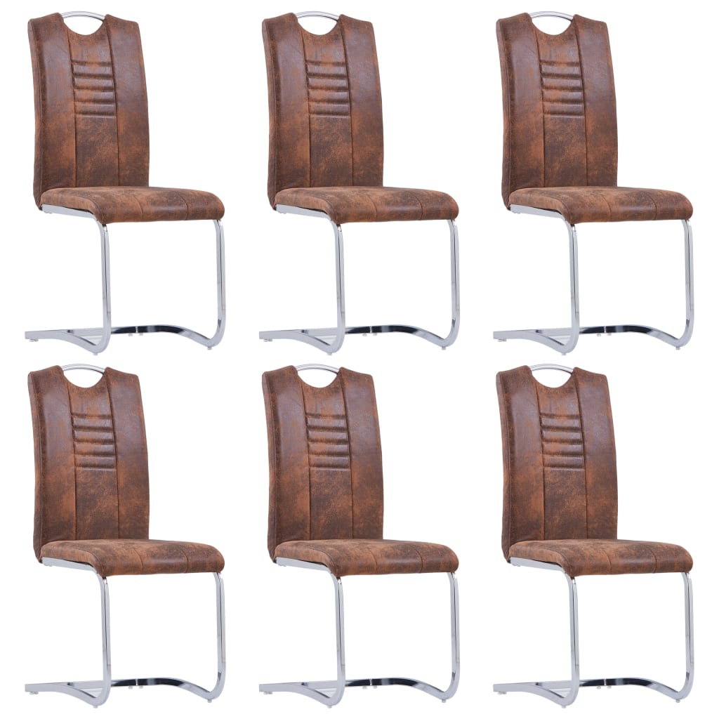 Chaise Cantilever en Simili Cuir Daim Gris-Marron-6-La-Fabrique-Industrielle