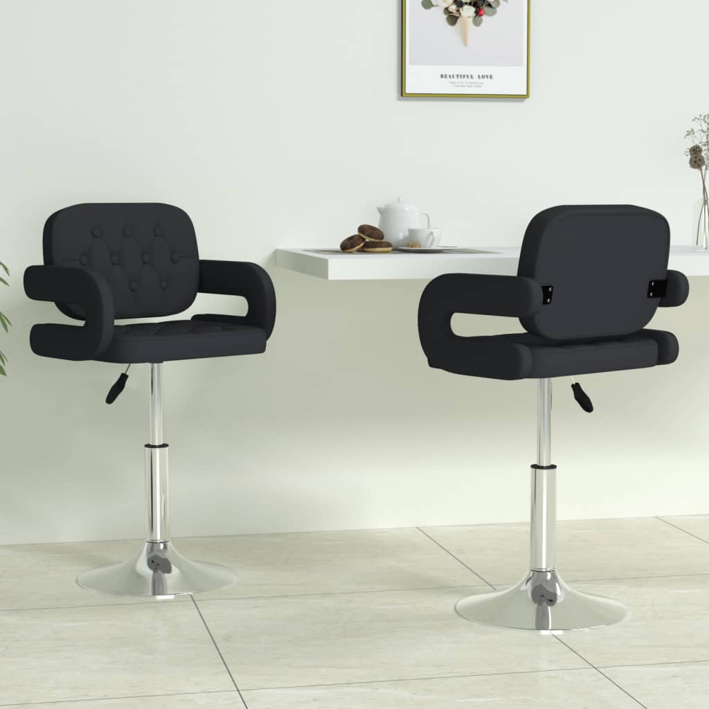Chaise Industrielle Pivotante en Similicuir-Noir-2-La-Fabrique-Industrielle