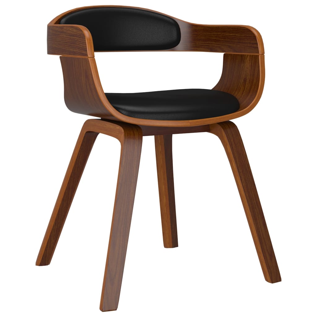 Chaise Industrielle de Salle à Manger en Bois Courbé et Cuir-La-Fabrique-Industrielle