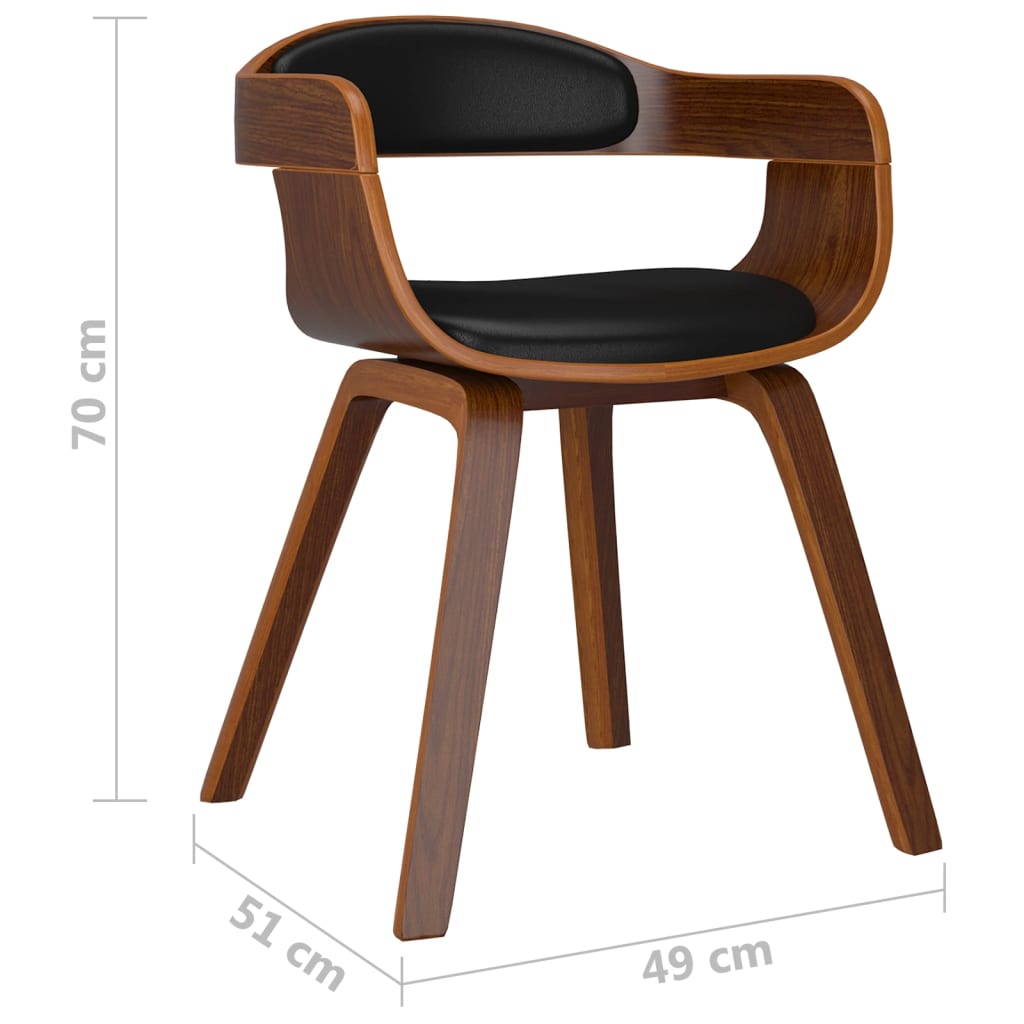 Chaise Industrielle de Salle à Manger en Bois Courbé et Cuir-La-Fabrique-Industrielle