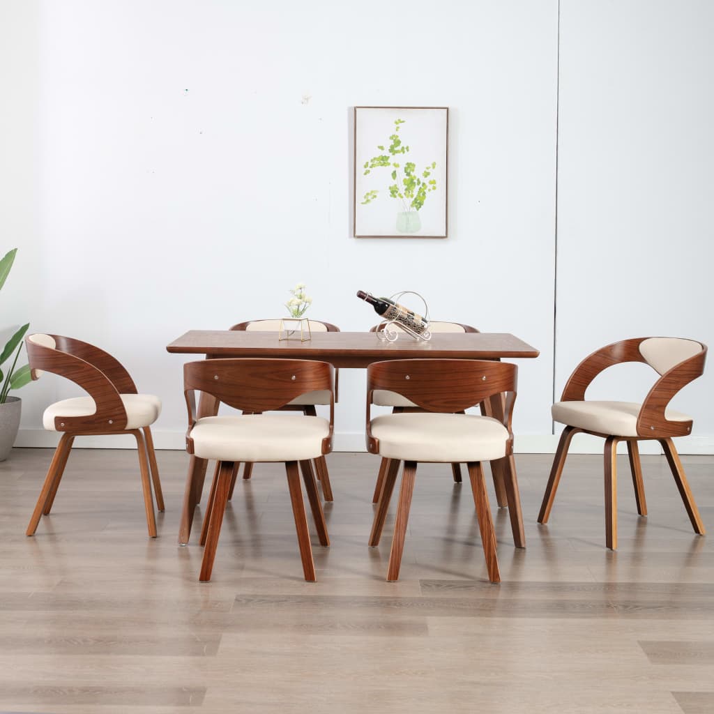 Chaise Industrielle en Bois Courbé et Cuir-crème et marron foncé-6-La-Fabrique-Industrielle