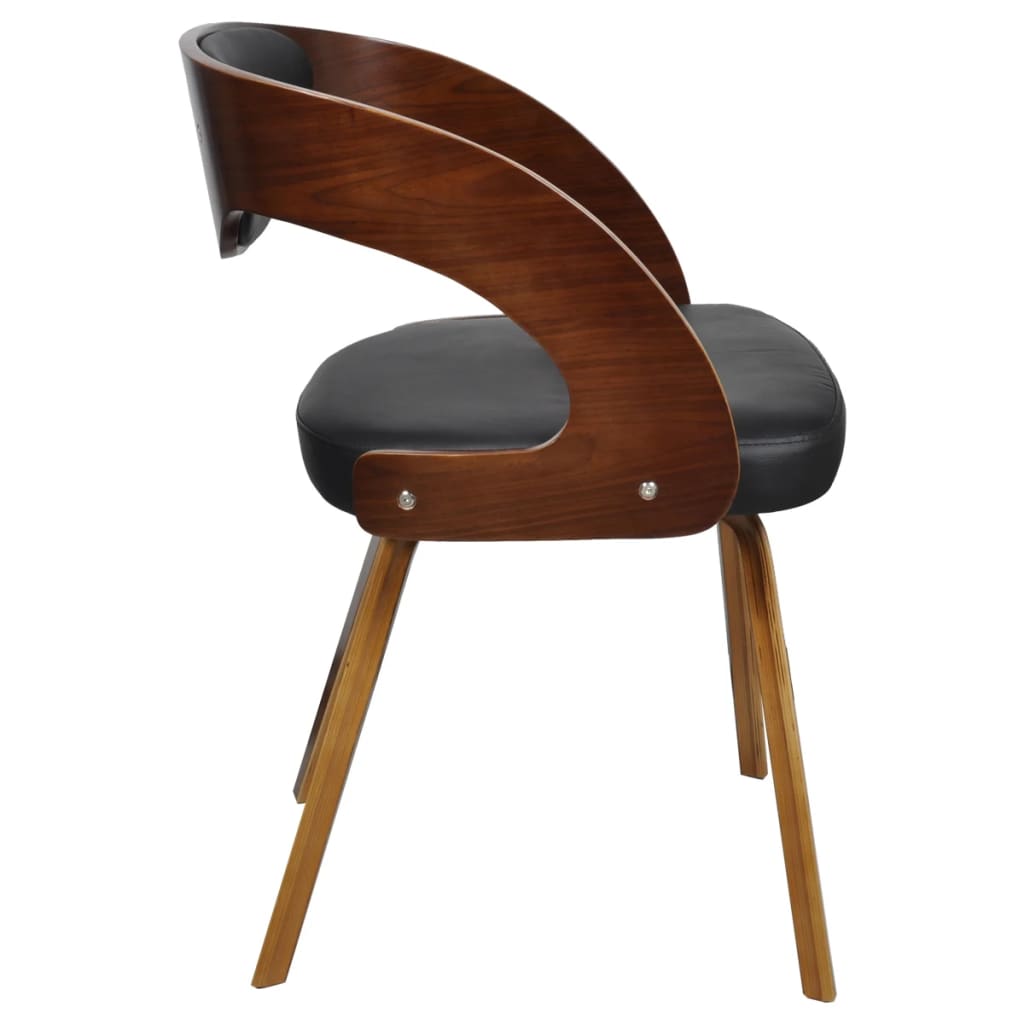 Chaise Industrielle en Bois Courbé et Cuir-La-Fabrique-Industrielle