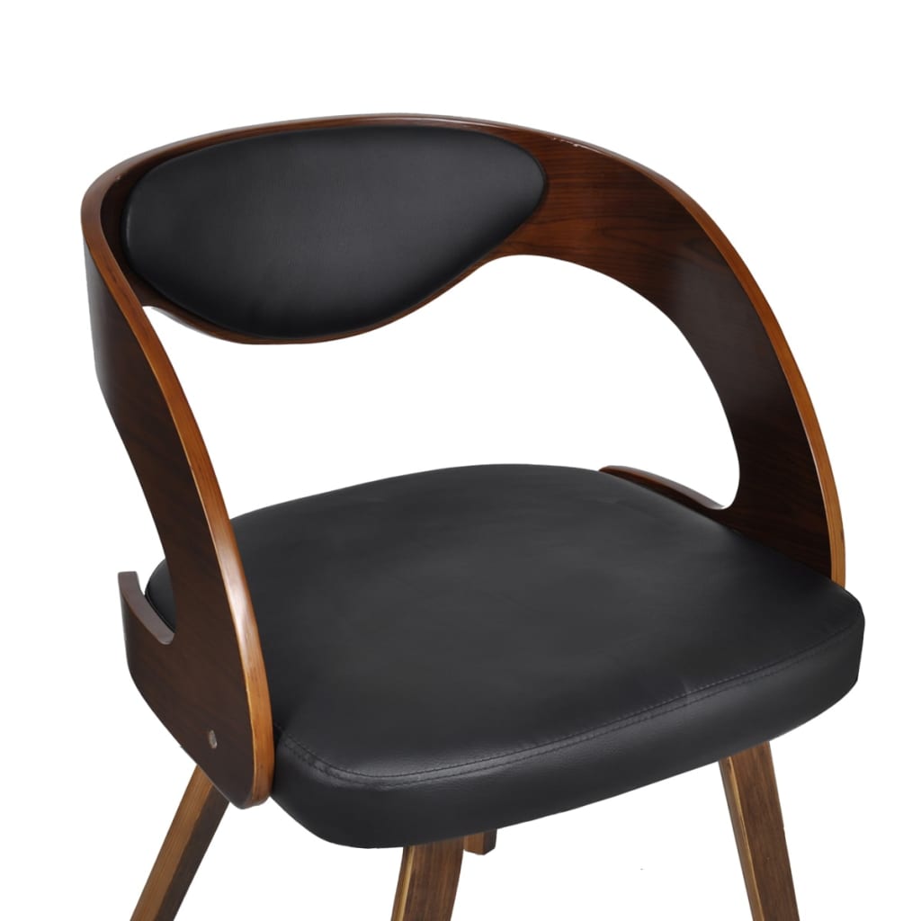 Chaise Industrielle en Bois Courbé et Cuir-La-Fabrique-Industrielle