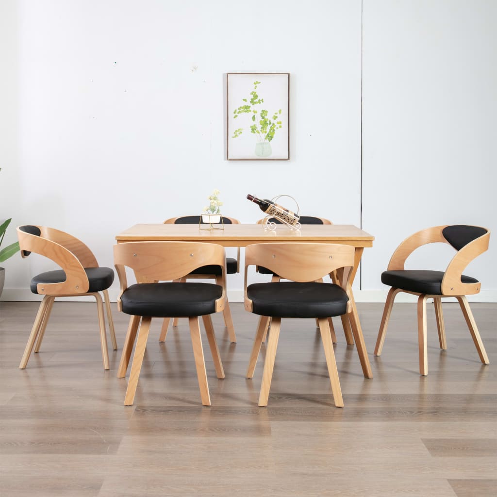 Chaise Industrielle en Bois Courbé et Cuir-noir et marron clair-6-La-Fabrique-Industrielle