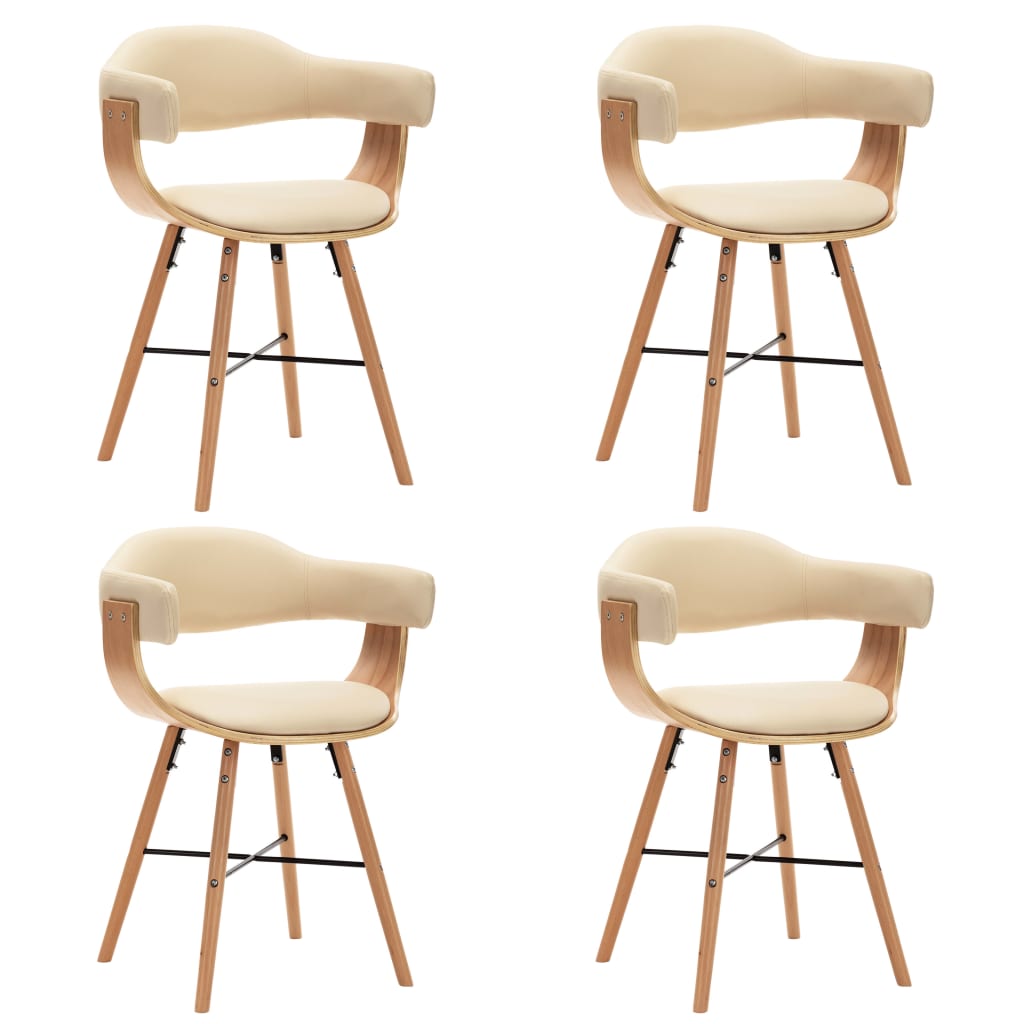 Chaise Industrielle en Bois Courbé et Simili Cuir Noir-crème et marron clair-4-La-Fabrique-Industrielle
