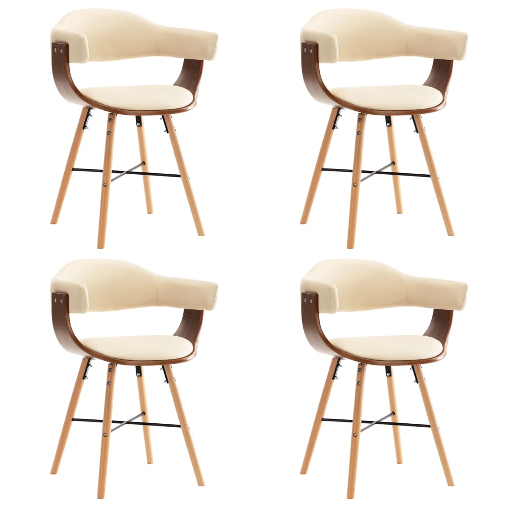 Chaise Industrielle en Bois Courbé et Simili Cuir Noir-crème et marron foncé-4-La-Fabrique-Industrielle