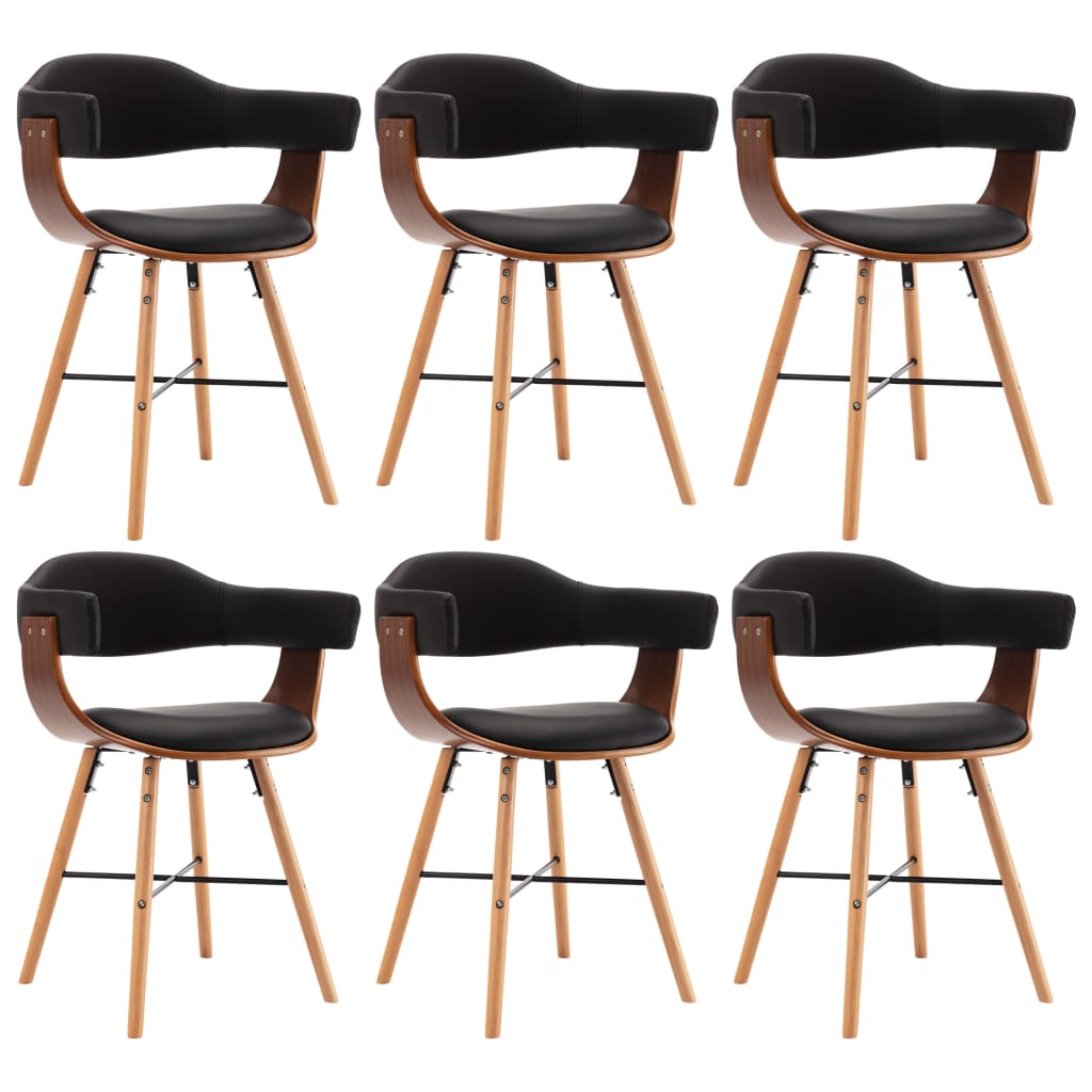 Chaise Industrielle en Bois Courbé et Simili Cuir Noir-noir et marron foncé-6-La-Fabrique-Industrielle