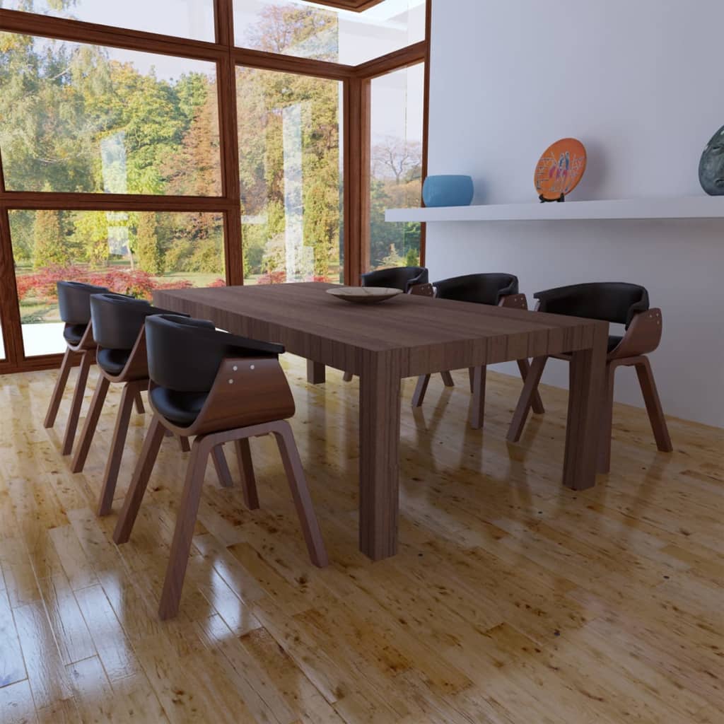 Chaise Industrielle en Bois et Cuir Courbé-noir et marron foncé-6-La-Fabrique-Industrielle