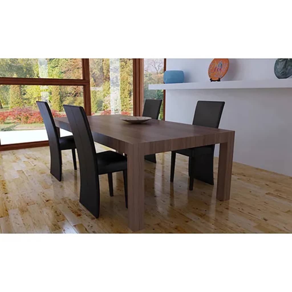 Chaise Industrielle en Bois et Cuir Design-Marron foncé-4-La-Fabrique-Industrielle