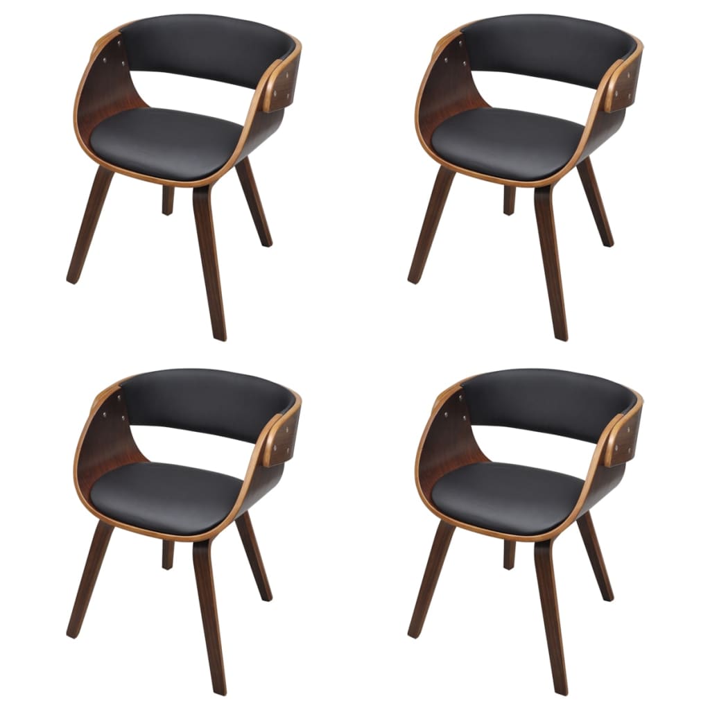 Chaise Industrielle en Bois et Cuir Noir-La-Fabrique-Industrielle