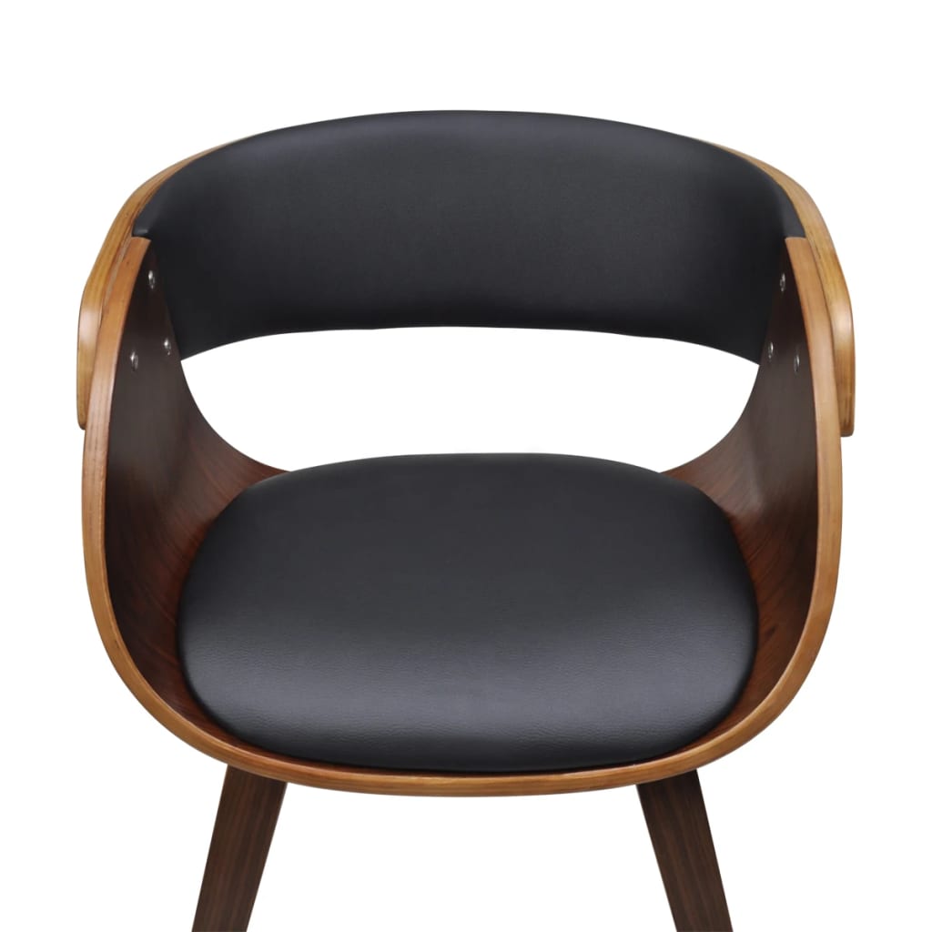 Chaise Industrielle en Bois et Cuir Noir-La-Fabrique-Industrielle