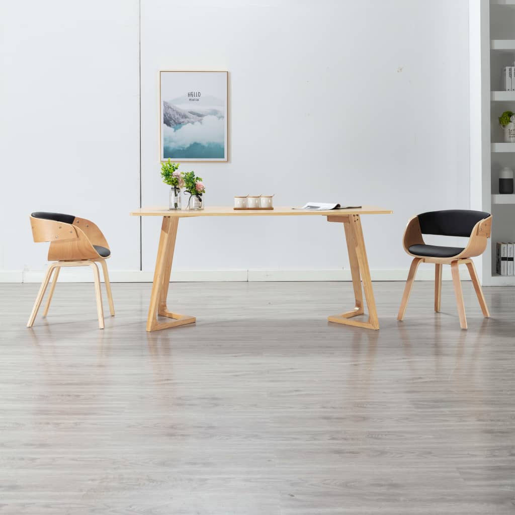 Chaise Industrielle en Bois et Cuir Noir-noir et marron clair-1-La-Fabrique-Industrielle
