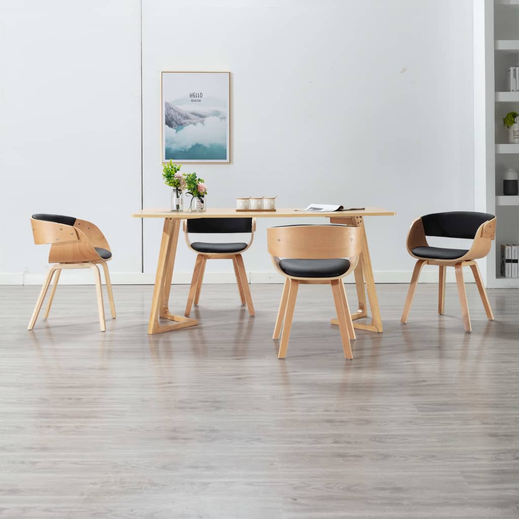 Chaise Industrielle en Bois et Cuir Noir-noir et marron clair-4-La-Fabrique-Industrielle