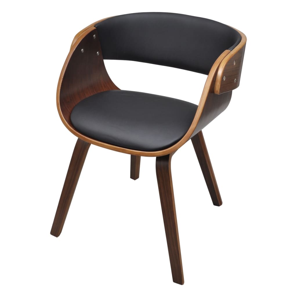 Chaise Industrielle en Bois et Cuir Noir-noir et marron foncé-1-La-Fabrique-Industrielle