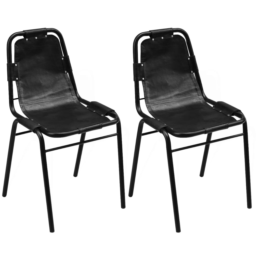 Chaise Industrielle en Métal et Cuir Vintage Noir-2-La-Fabrique-Industrielle