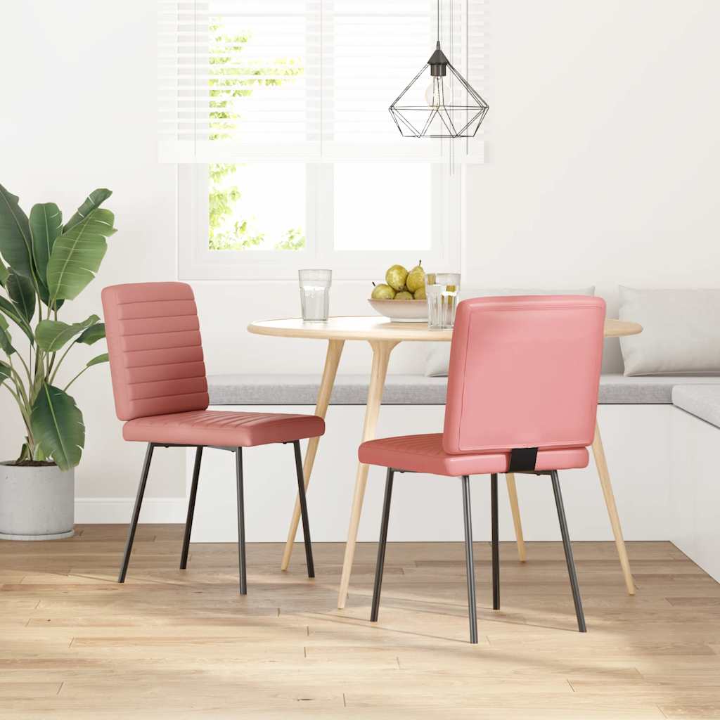 Chaise Industrielle en Simili Cuir et Métal-Rose-2-La-Fabrique-Industrielle