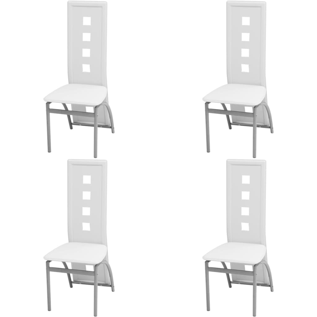 Chaise en Simili Cuir Design et Cadre Acier-Blanc-4-La-Fabrique-Industrielle