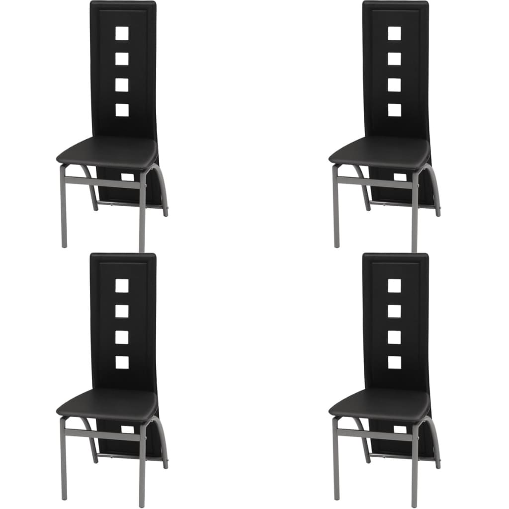 Chaise en Simili Cuir Design et Cadre Acier-Noir-4-La-Fabrique-Industrielle