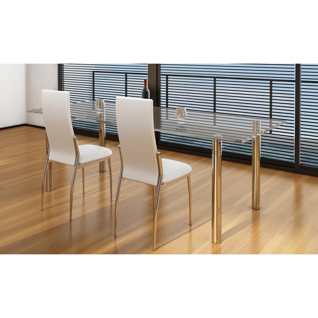 Chaise en Simili Cuir pour Salle à Manger-Blanc-2-La-Fabrique-Industrielle