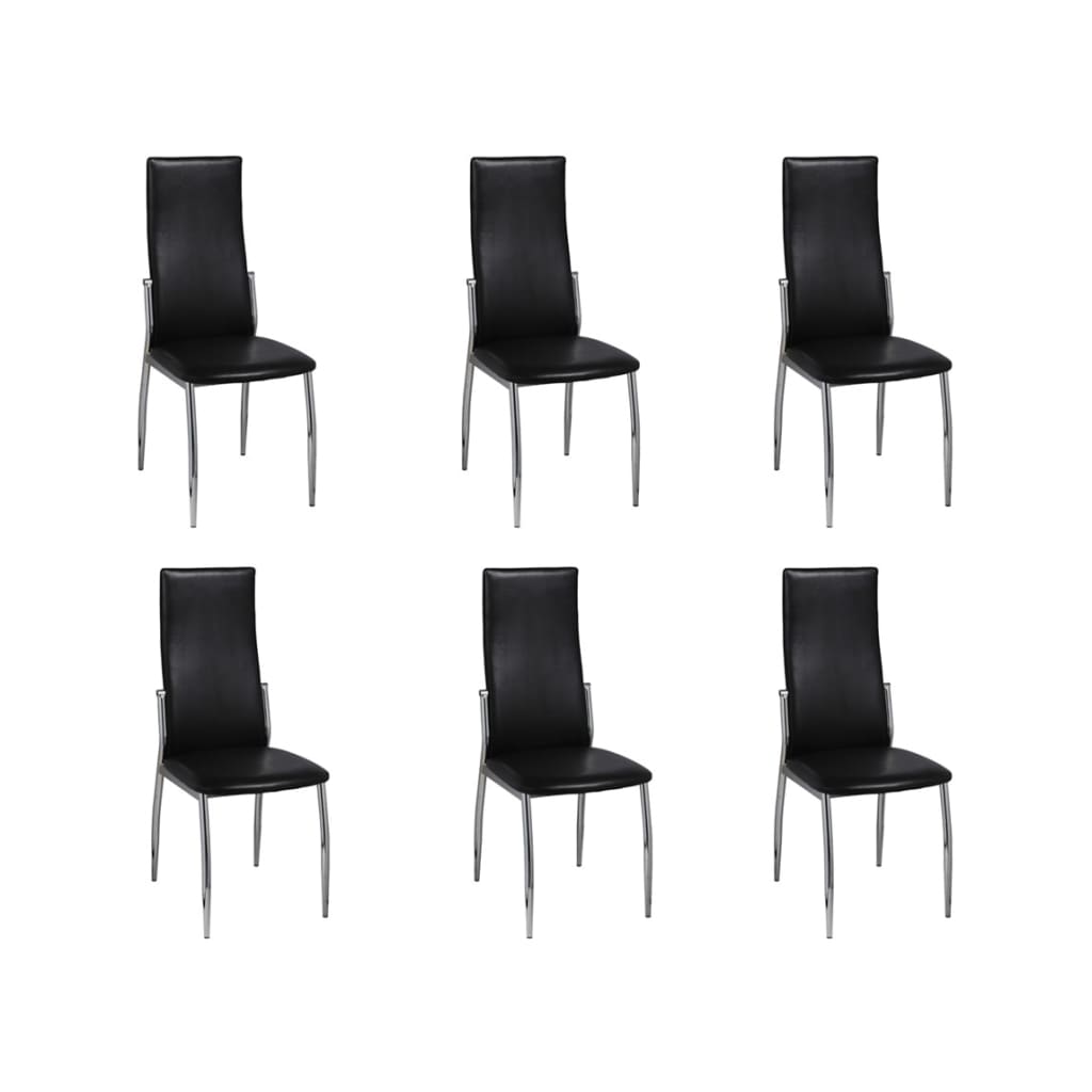 Chaise en Simili Cuir pour Salle à Manger-Noir-6-La-Fabrique-Industrielle