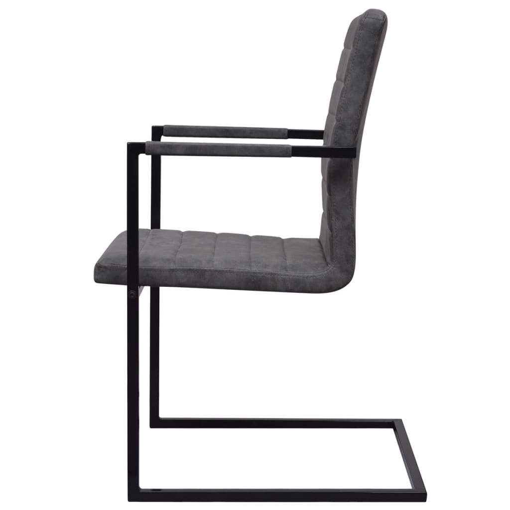 Chaise en Similicuir et Acier Style Cantilever-La-Fabrique-Industrielle