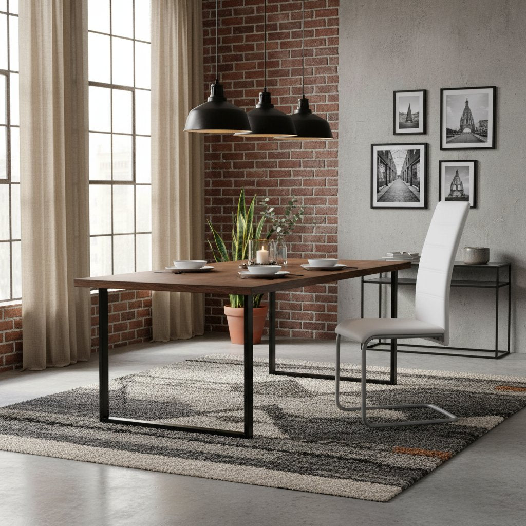 Chaise Cantilever Haute en Similicuir Blanc