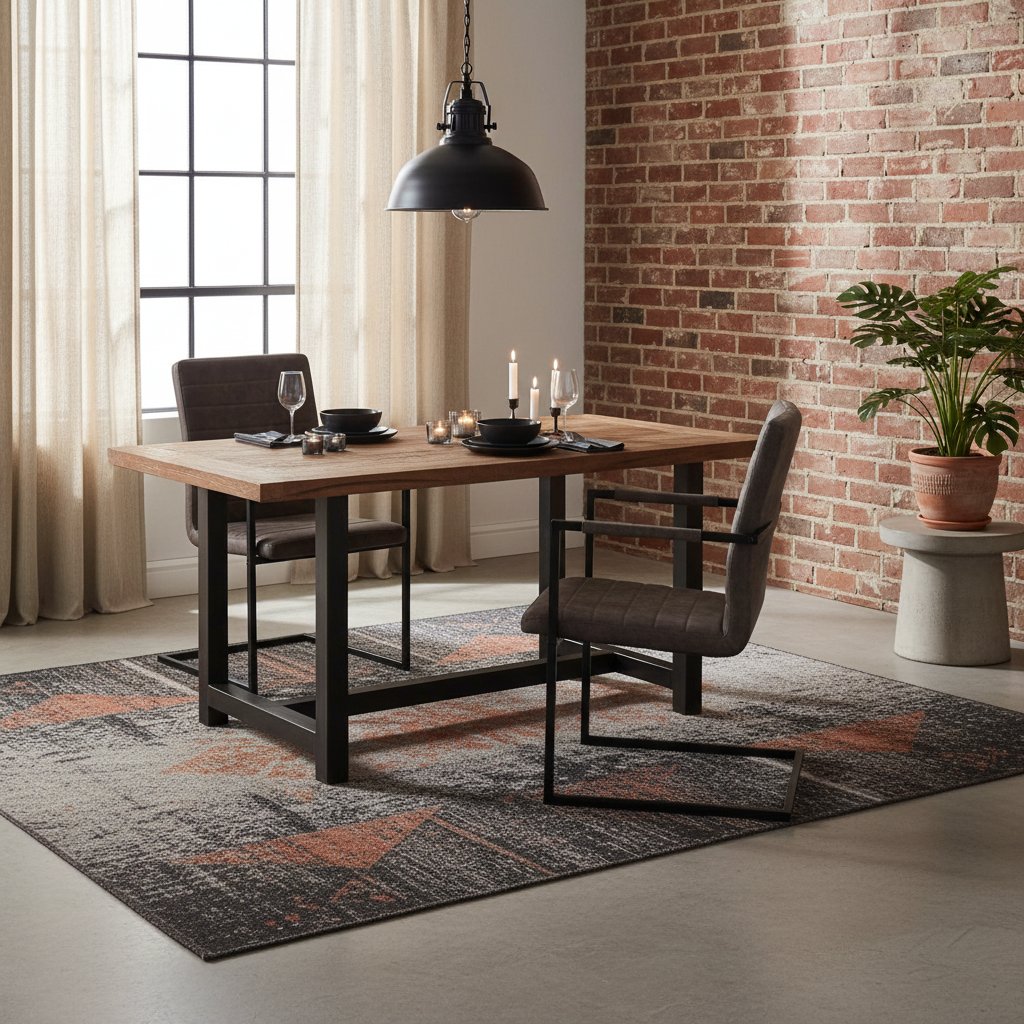 Chaise Cantilever en Cuir Marron Style Industriel