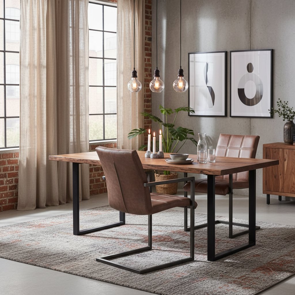 Chaise Cantilever en Cuir pour Salle à Manger