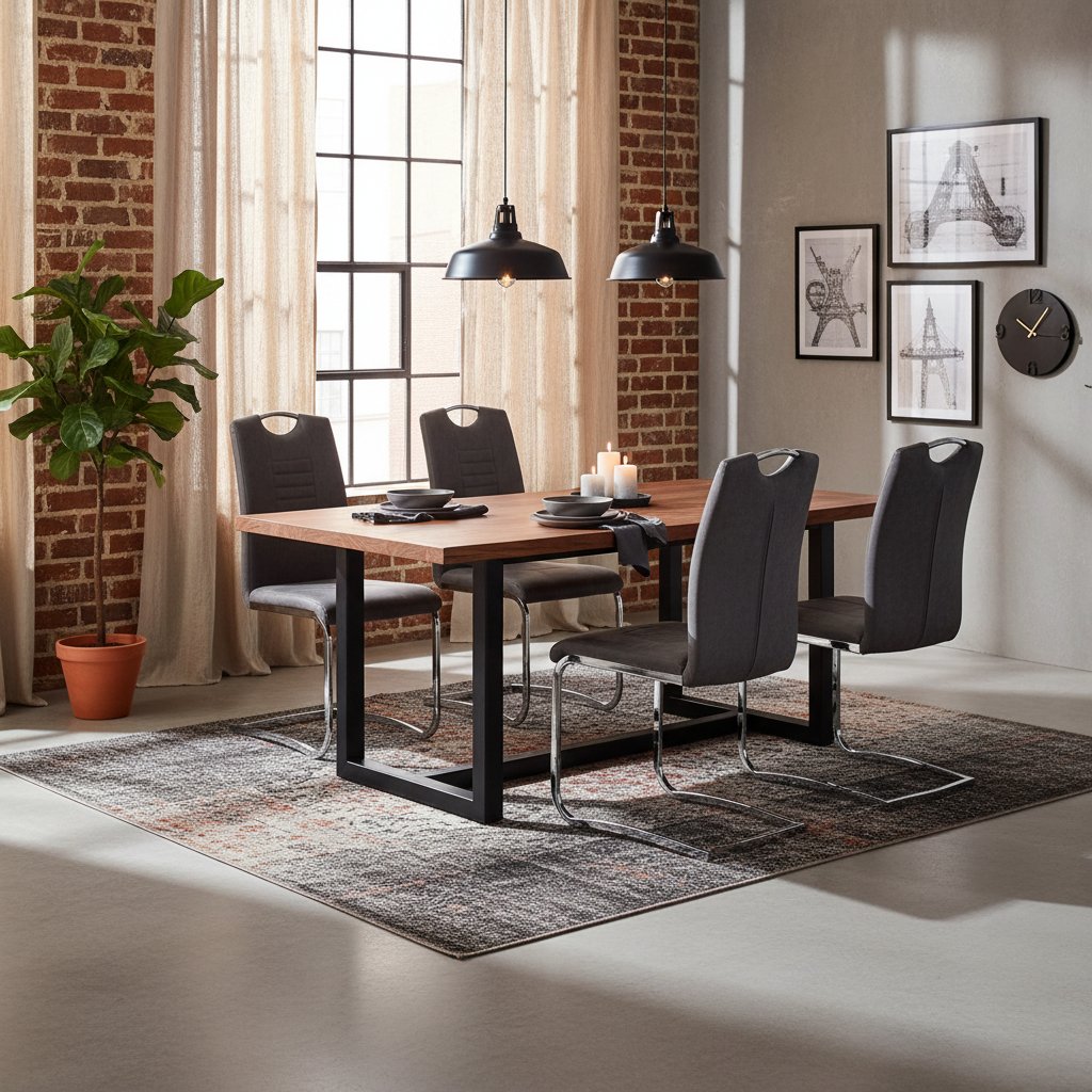 Chaise Cantilever en Simili Cuir Daim Gris