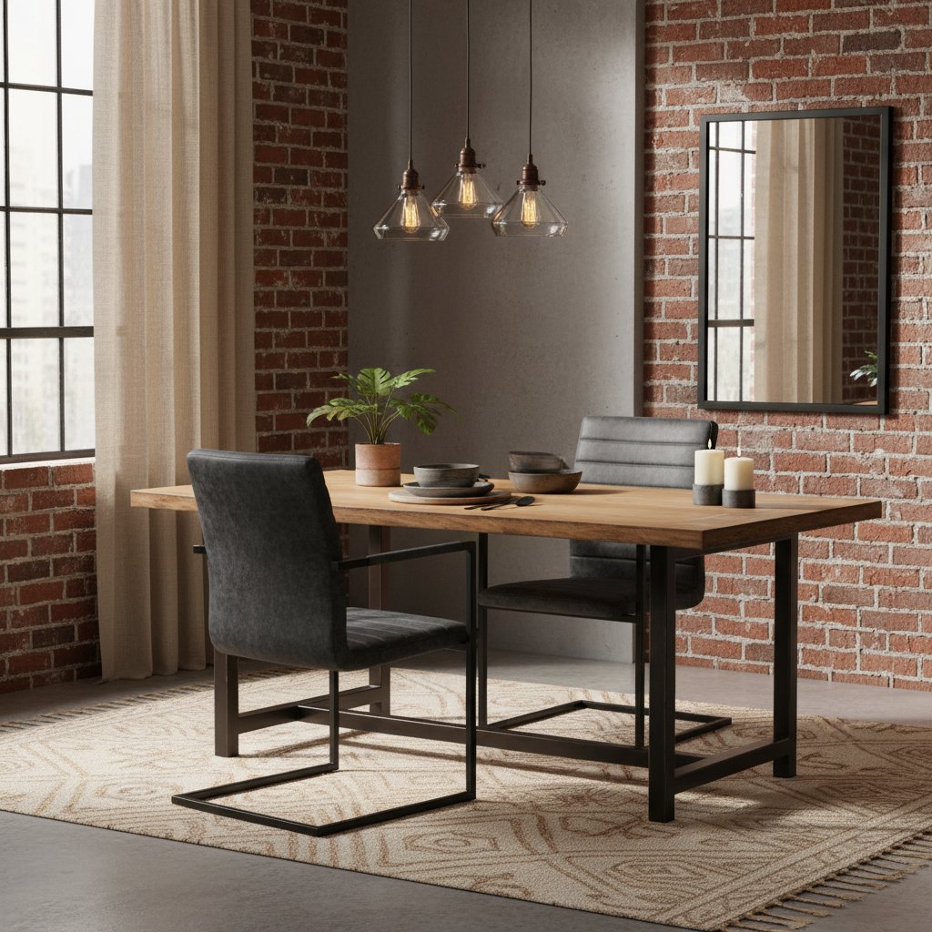 Chaise Cantilever en Similicuir Noir avec Accoudoir