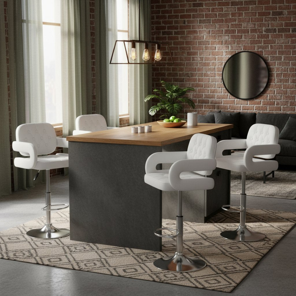 Chaise Industrielle Pivotante en Similicuir