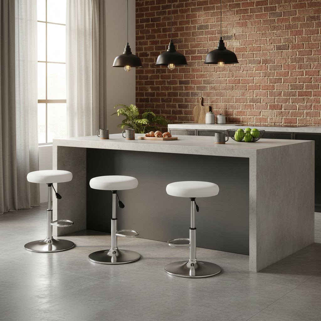 Chaise de Bar Industrielle en Simili Cuir