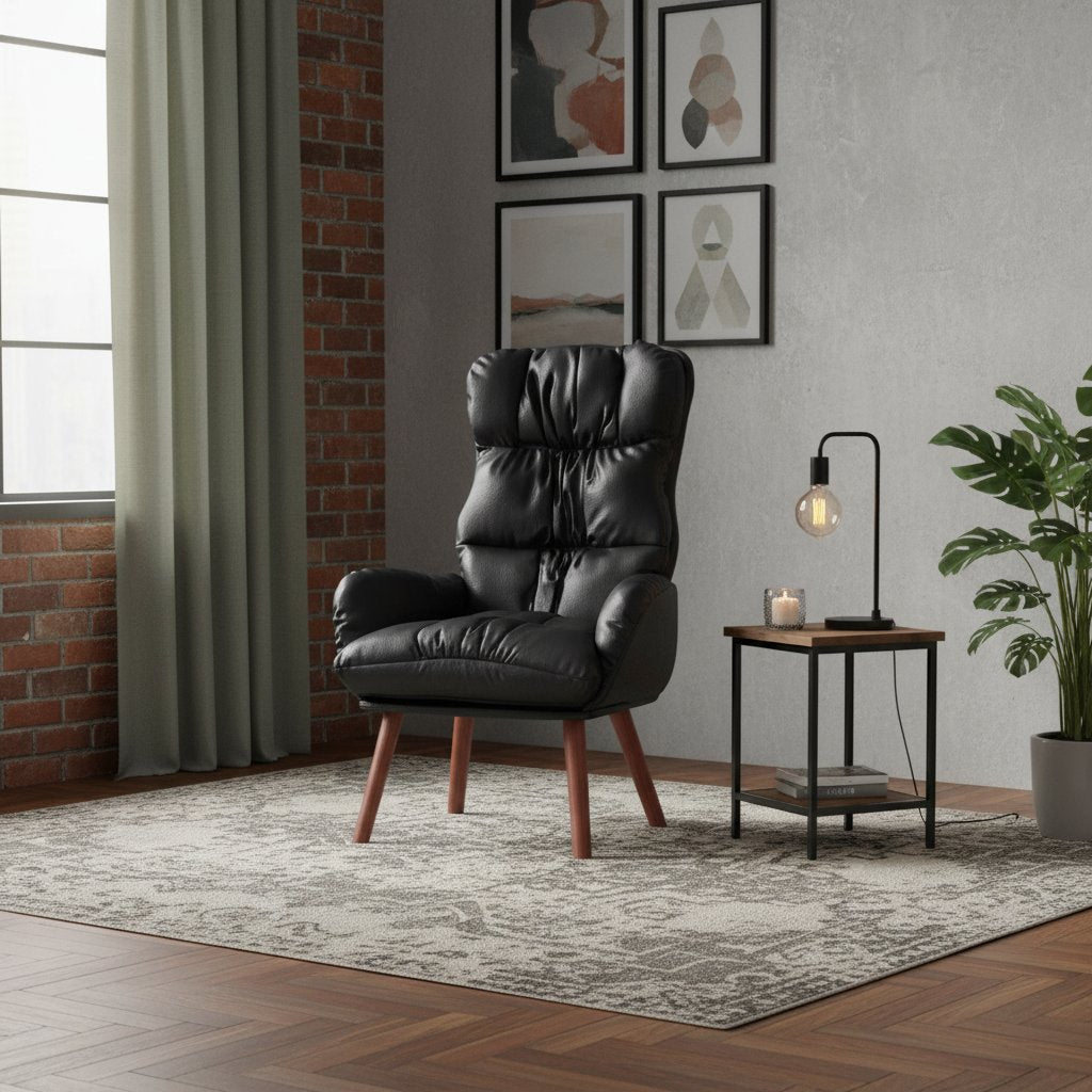 Chaise en Métal et Cuir Synthétique Design