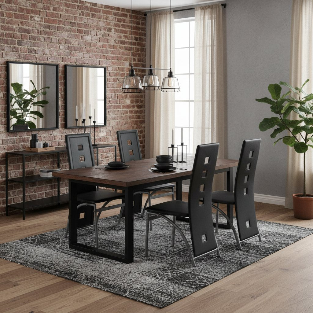 Chaise en Simili Cuir Design et Cadre Acier