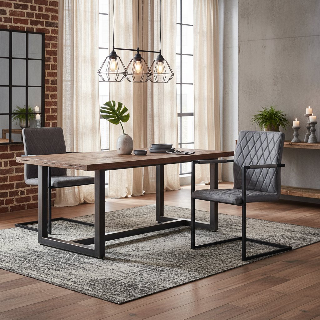 Chaise en Similicuir et Acier Style Cantilever