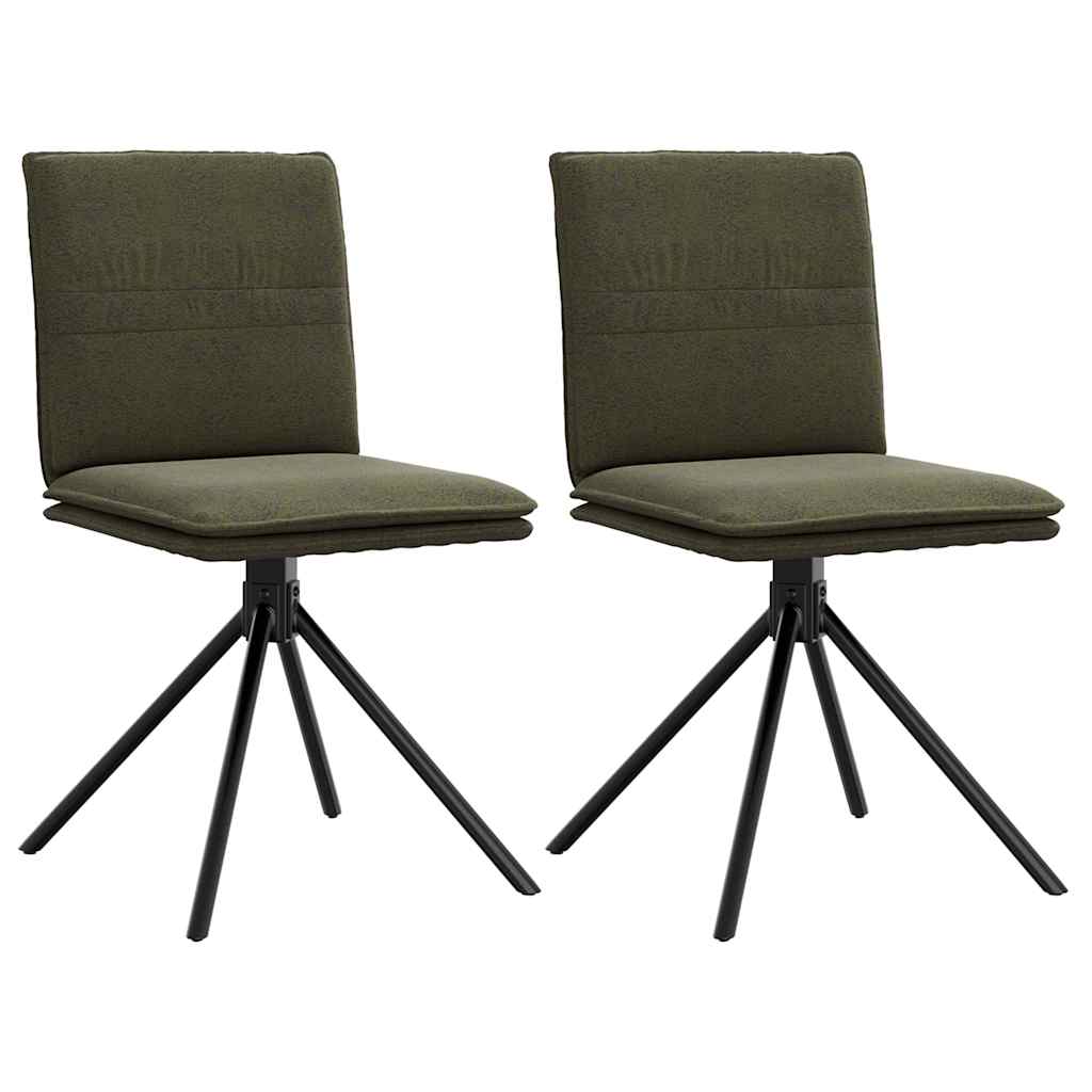 Chaises À Manger Lot De 6 Similicuir Daim-Vert kaki-2-La-Fabrique-Industrielle