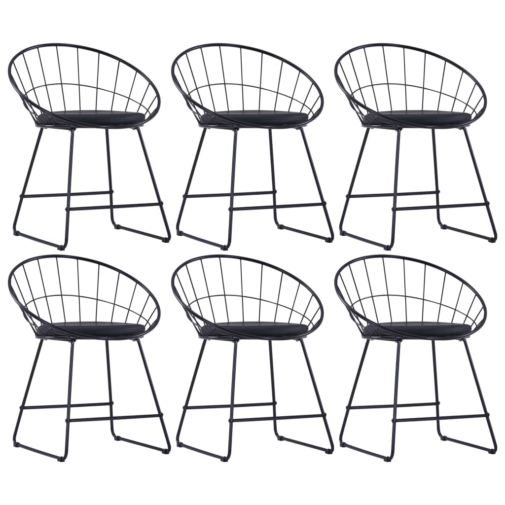 Chaises À Manger Similicuir Lot De 4 Acier-Noir-6-La-Fabrique-Industrielle