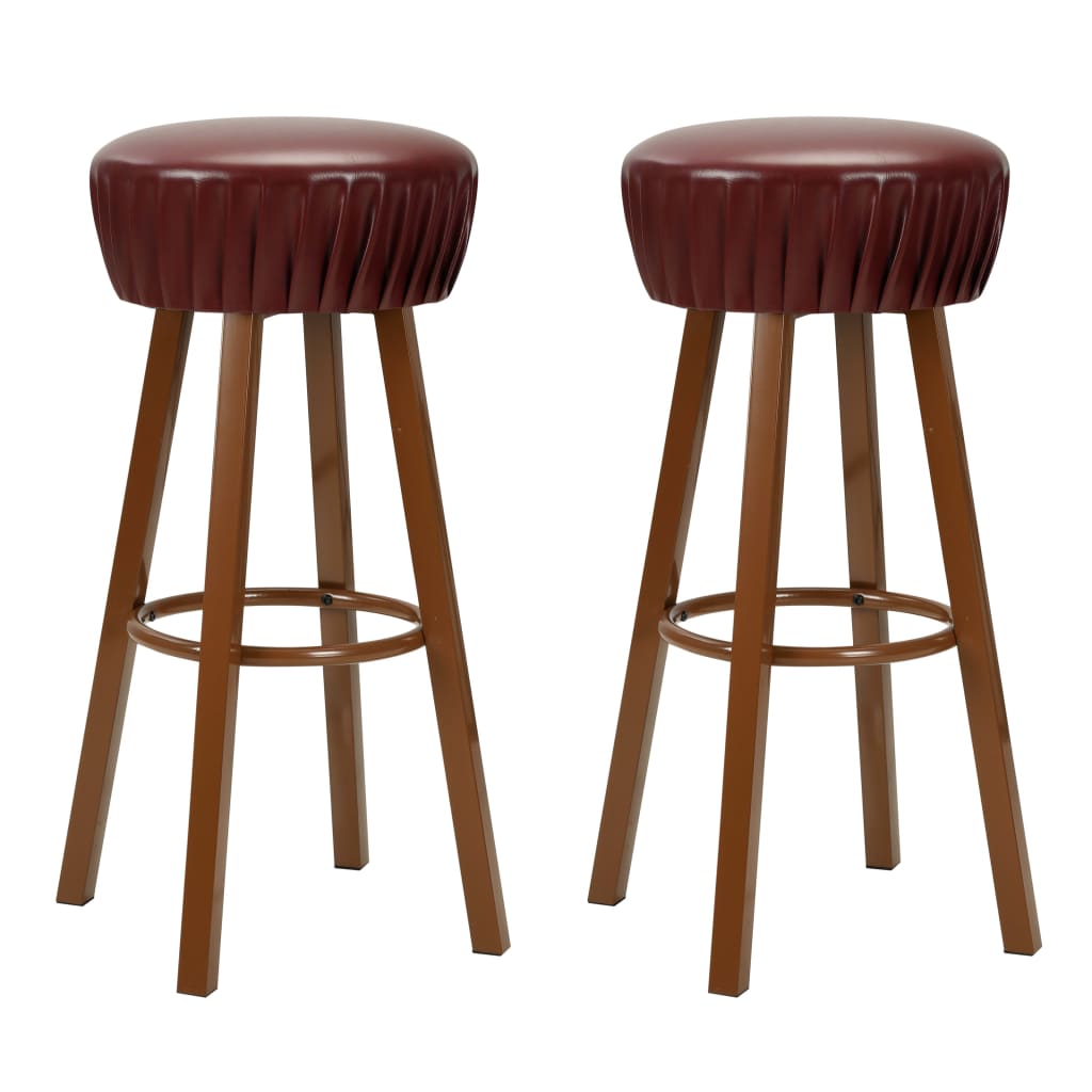 Chaises De Bar Lot De 2 Similicuir-Marron-2-La-Fabrique-Industrielle