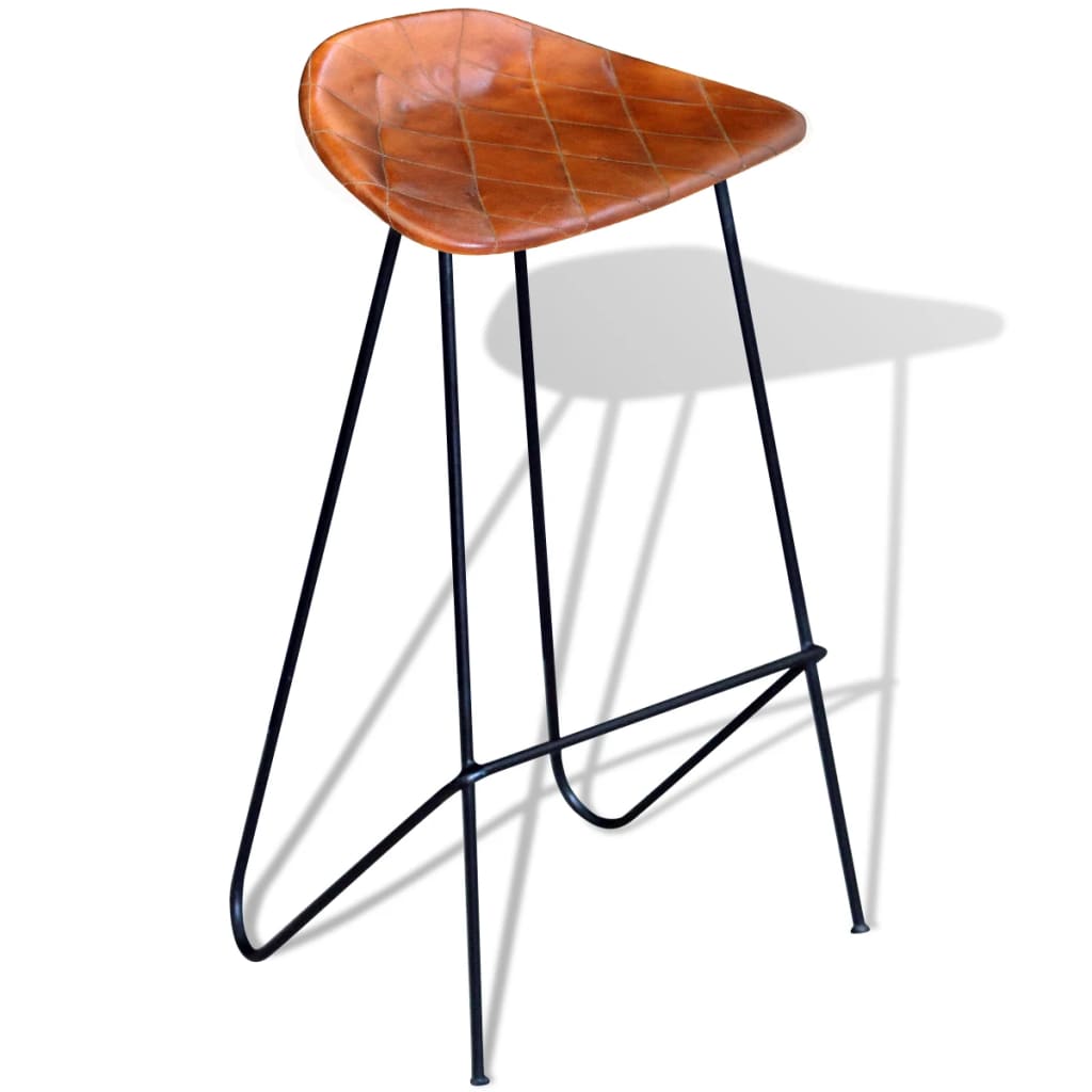 Chaises De Bar Lot De 4 Cuir Véritable-La-Fabrique-Industrielle