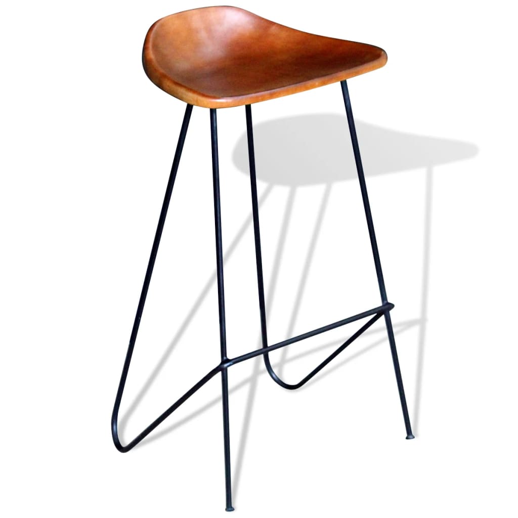 Chaises De Bar Lot De 4 Cuir Véritable-La-Fabrique-Industrielle